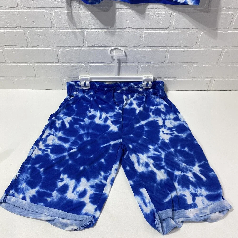 NEW Peace, Love & Dreams Tie Dye Pajama Top & Pajama Shorts Sleep Set XXL